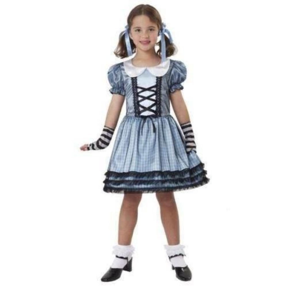 Dorothy Wizard of Oz Wicked Halloween Costume 8/10 Blue Dress 5 Pc Girls
